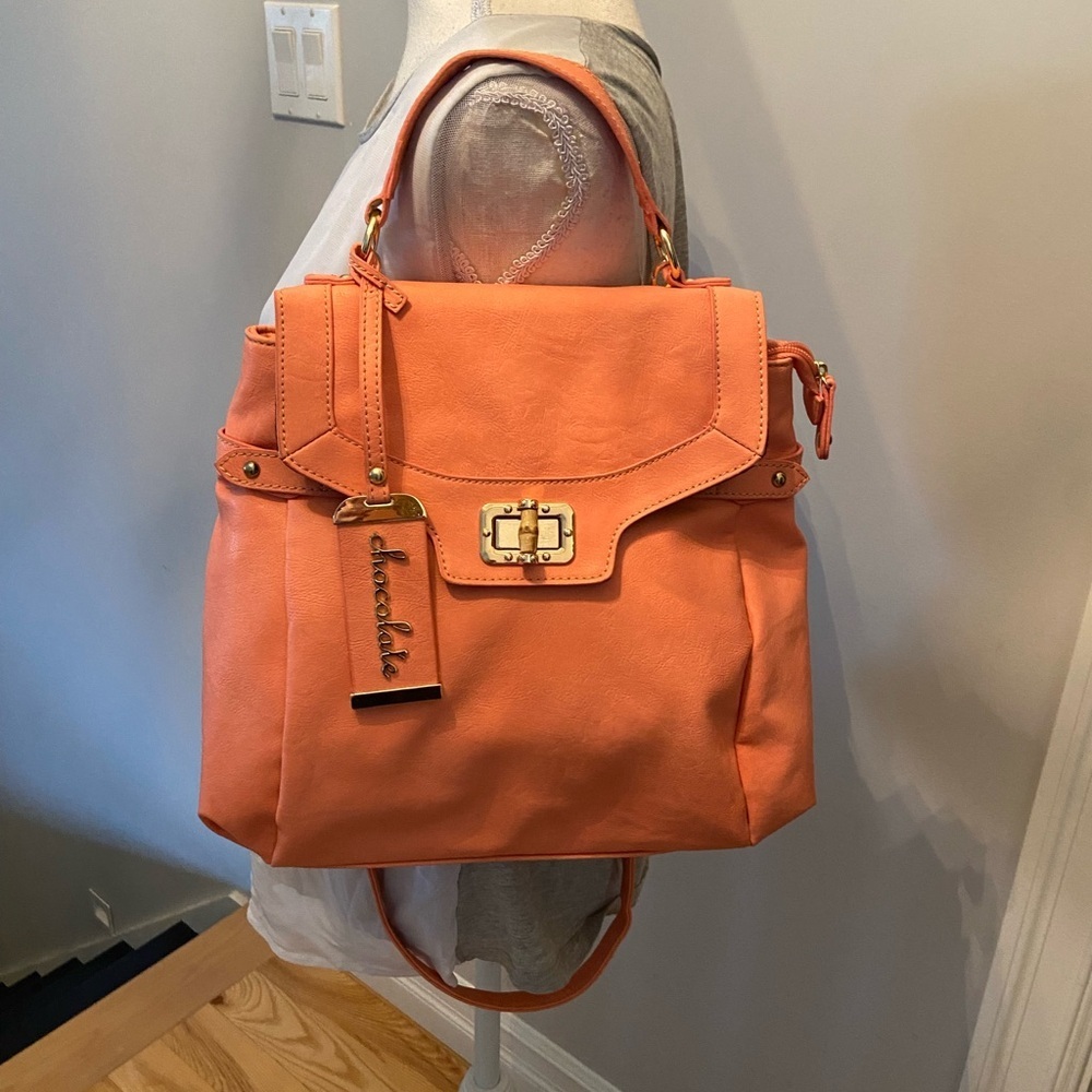 Chocolate Orange Top-Handle Crossbody Satchel